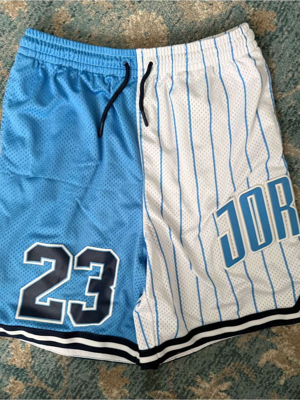 Jordan Blue & White Boys Athletic Shorts with Number 23